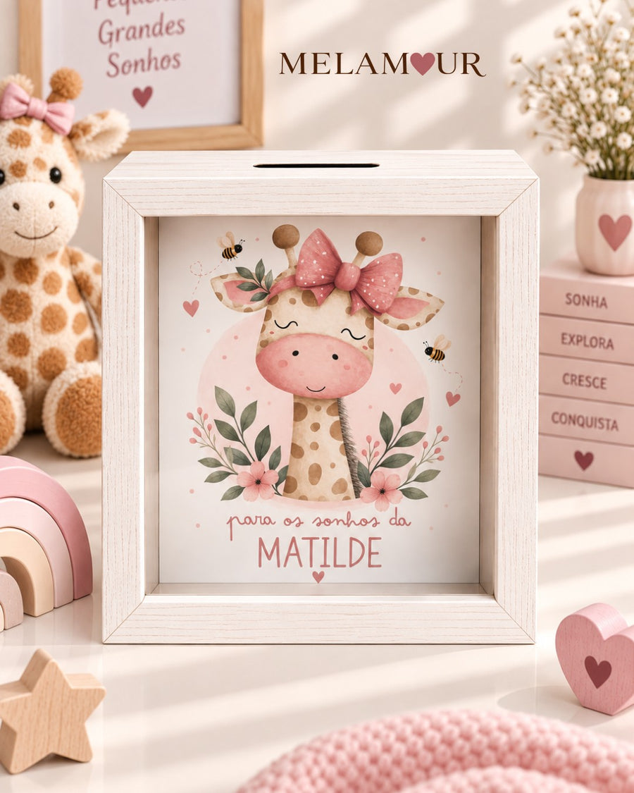 Girafinha com Flores | Mealheiro Personalizado