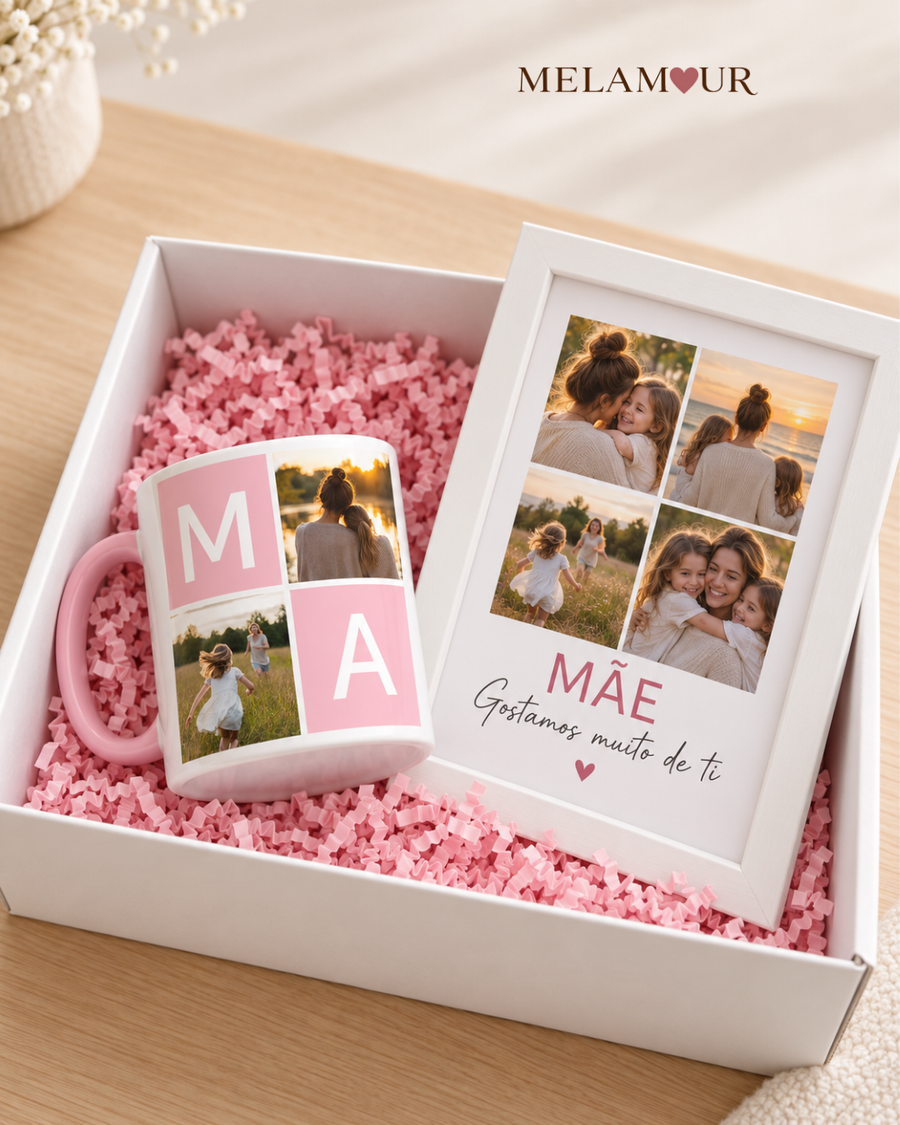 Mãe, Gostamos Muito de Ti | Caneca + Quadro Personalizados