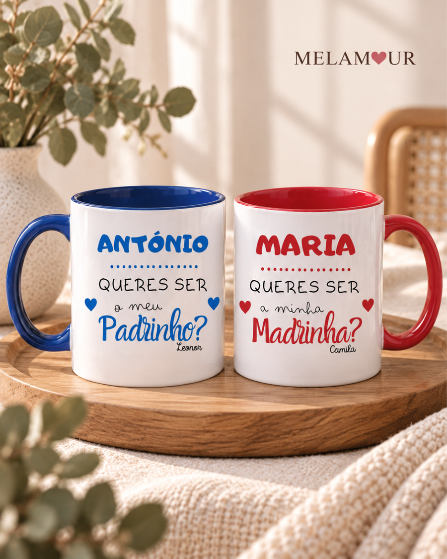 Queres ser meu Padrinho / minha Madrinha? | Caneca Personalizada