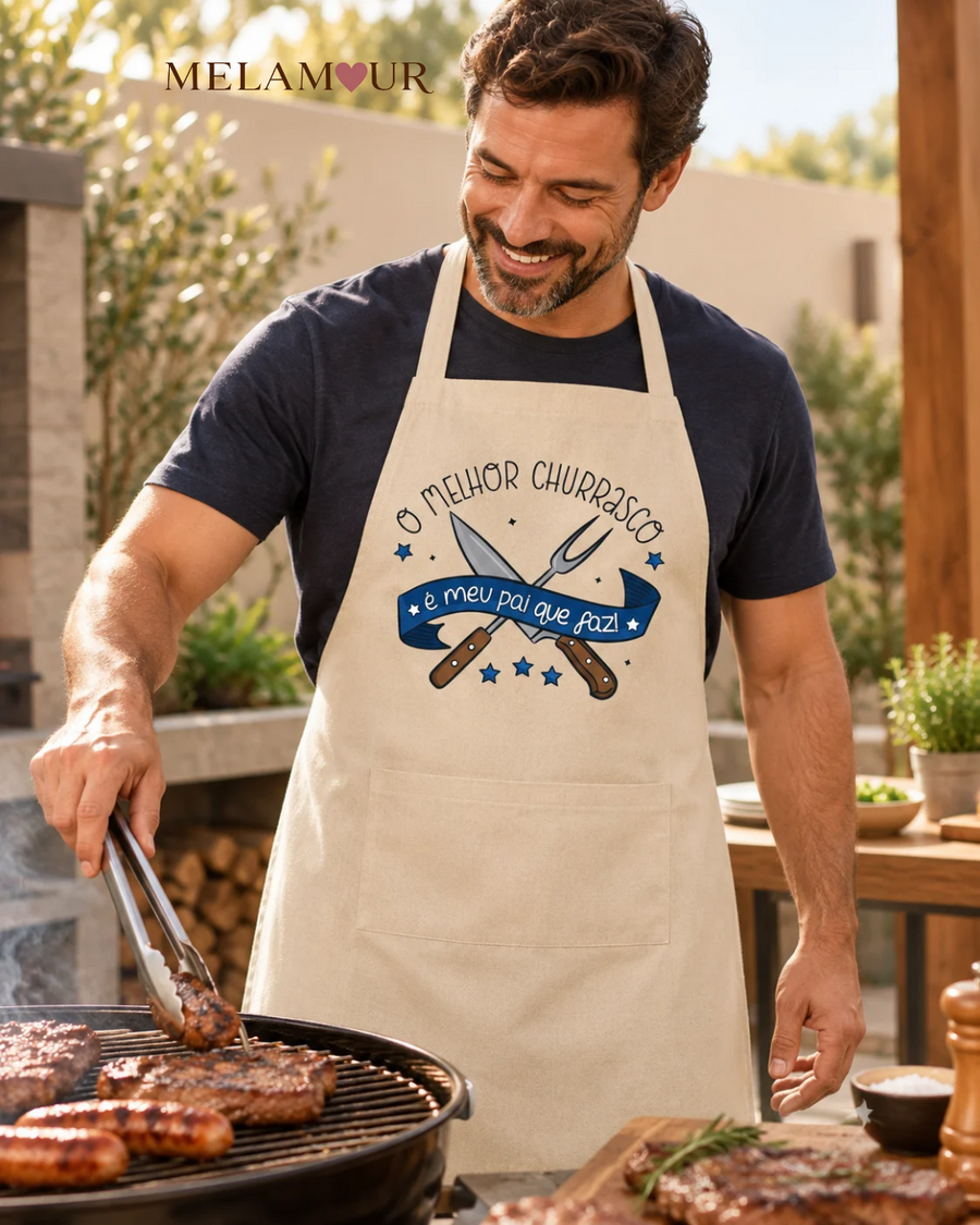 O Melhor Churrasco é o Meu Pai que Faz | Avental Personalizado
