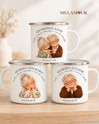 Querida Avó, Querido Avô ou Queridos Avós | Caneca Vintage Personalizada
