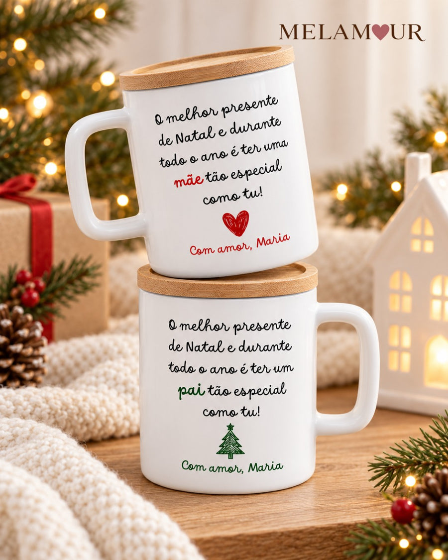 Caneca de Natal — Mãe ou Pai
