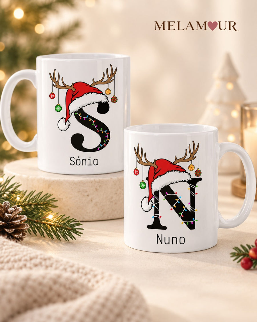 Caneca Inicial de Natal Personalizada
