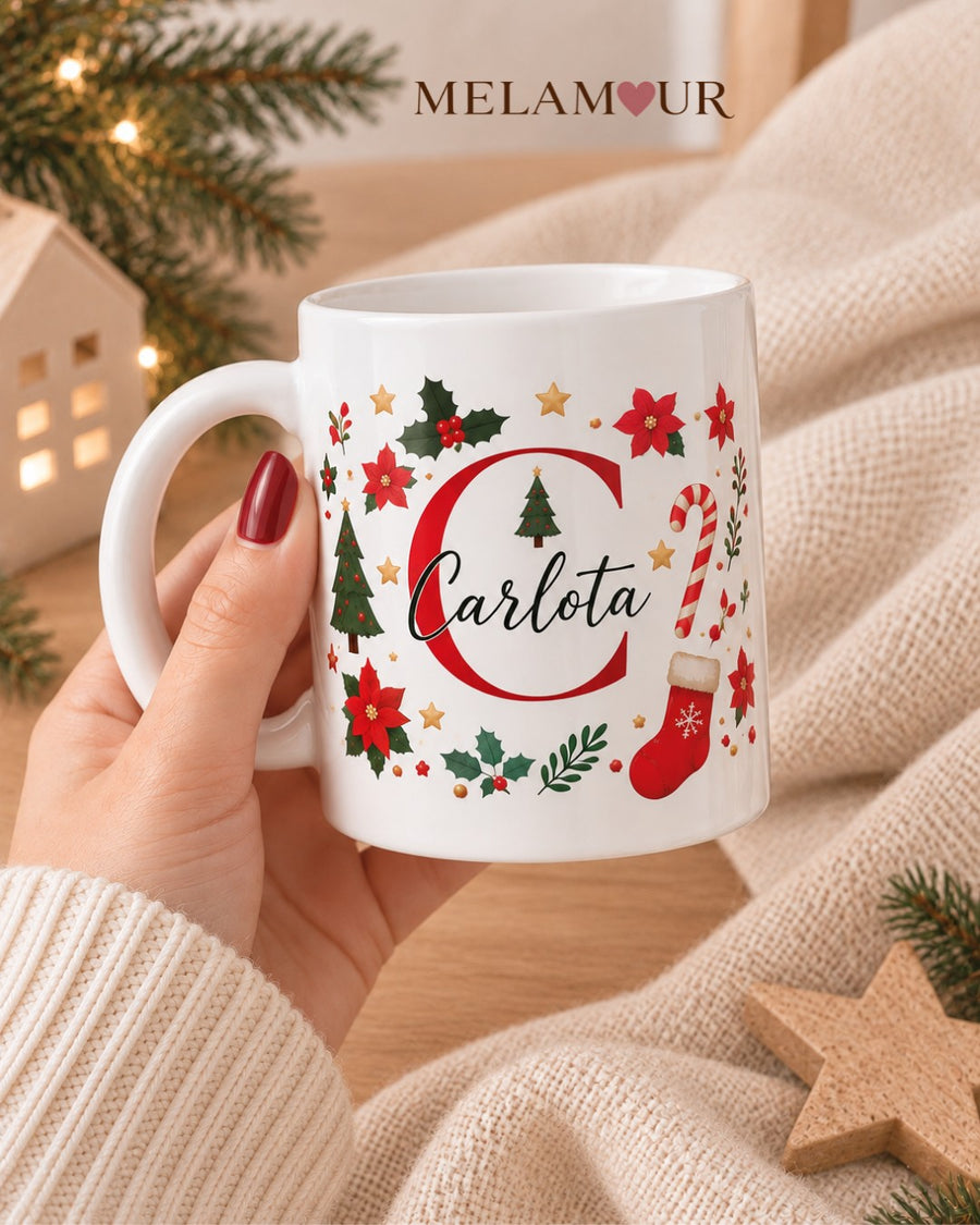 Caneca Inicial Natalícia com Nome