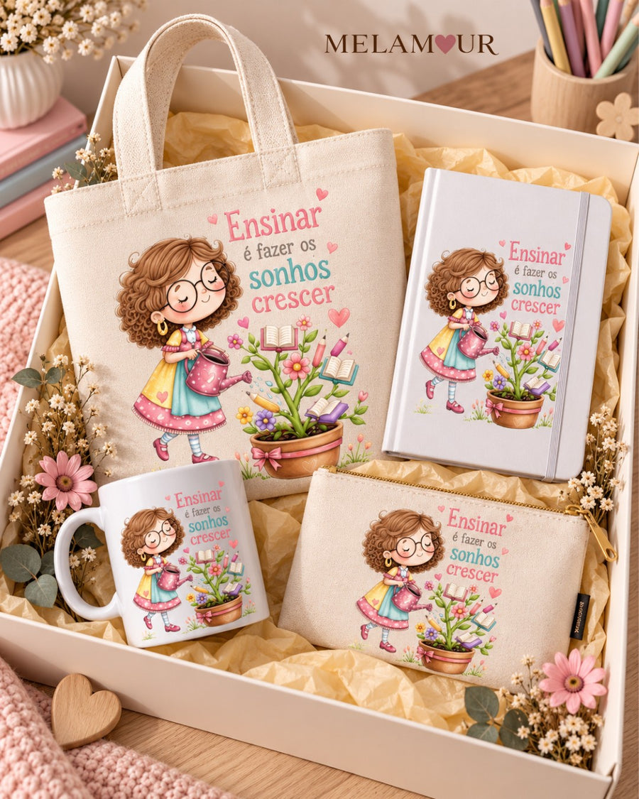 Ensinar é Fazer os Sonhos Crescer | Tote, Caneca, Caderno ou Necessaire