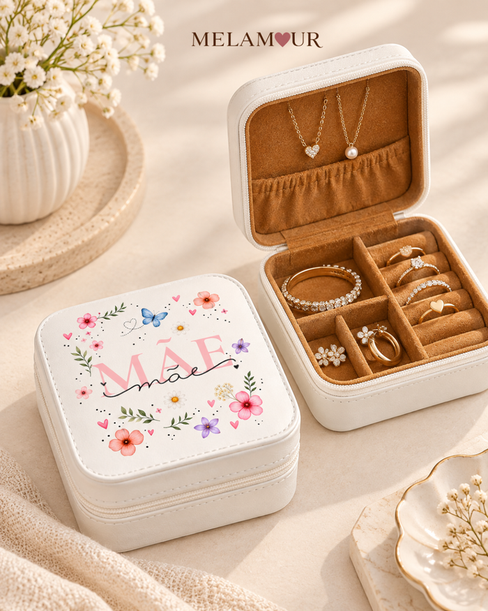 Mãe | Porta-Joias Floral Personalizado