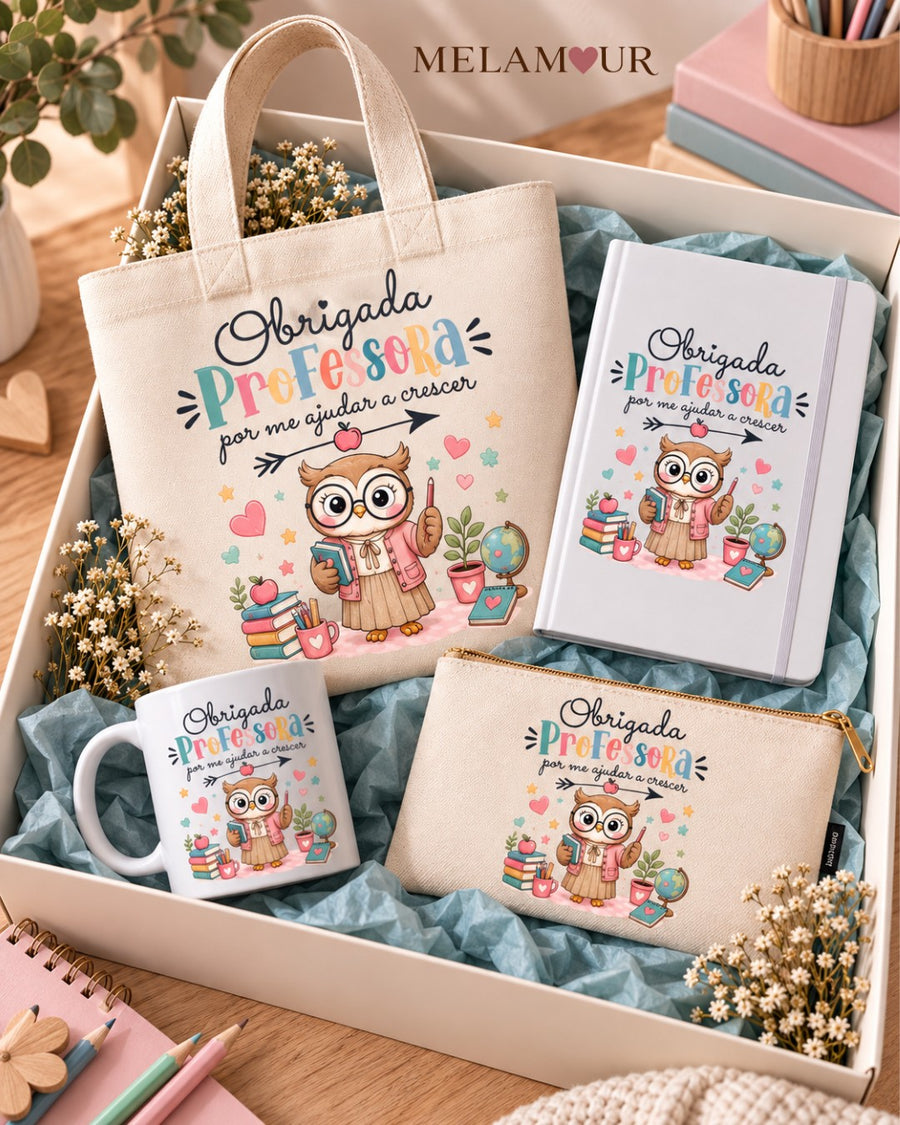 Obrigada Professora — Mocho | Tote, Caneca, Caderno ou Necessaire