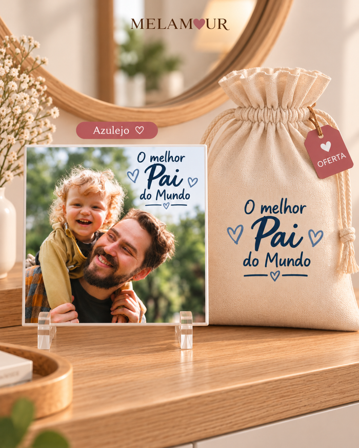 O Melhor Pai do Mundo | Azulejo + Saco de Oferta