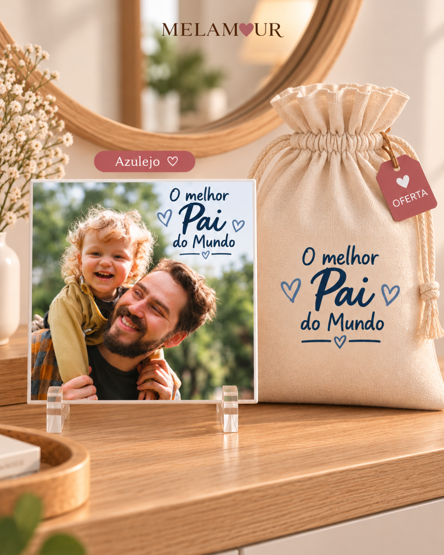 O Melhor Pai do Mundo | Azulejo + Saco de Oferta