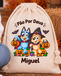 Cãezinhos Azuis com Abóboras | Halloween